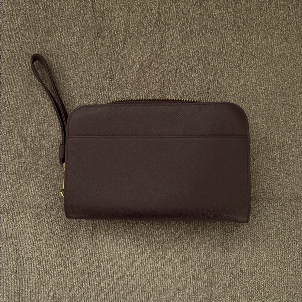 Louis Vuitton Burgundy Leather Clutch